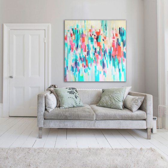 Don't worry, be happy (large colourful abstract painting with a lovely happy feeling)