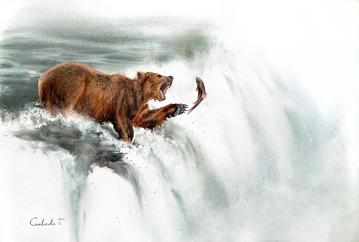 Fishing bear by Tatiana Golovko