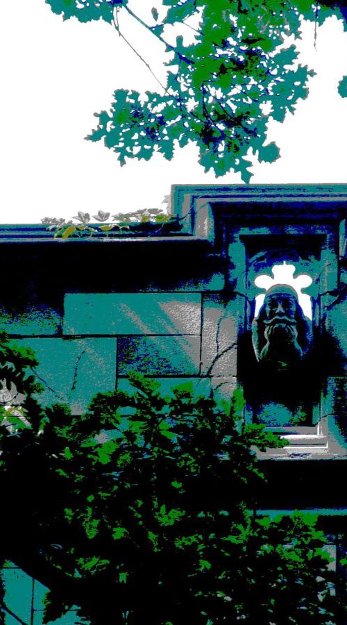 Waterspout On Bond Chapel, University Of Chicago by Leon Sarantos