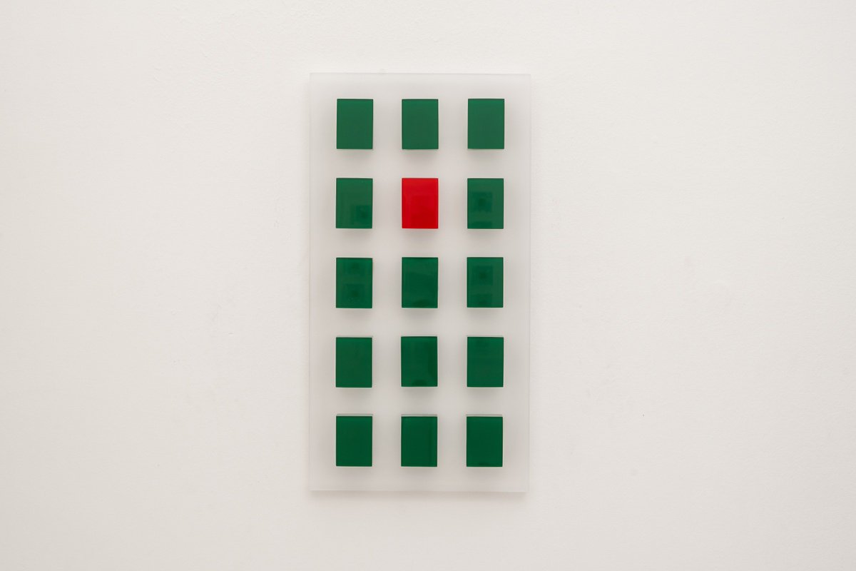 Geometrical Red In Green by George Tilelis