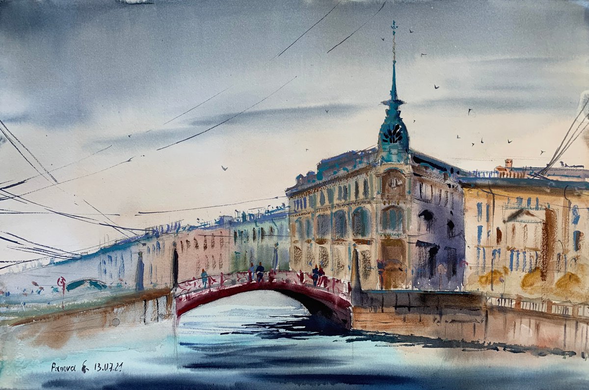 The house near the Red Bridge. Saint-Petersburg. by Evgenia Panova