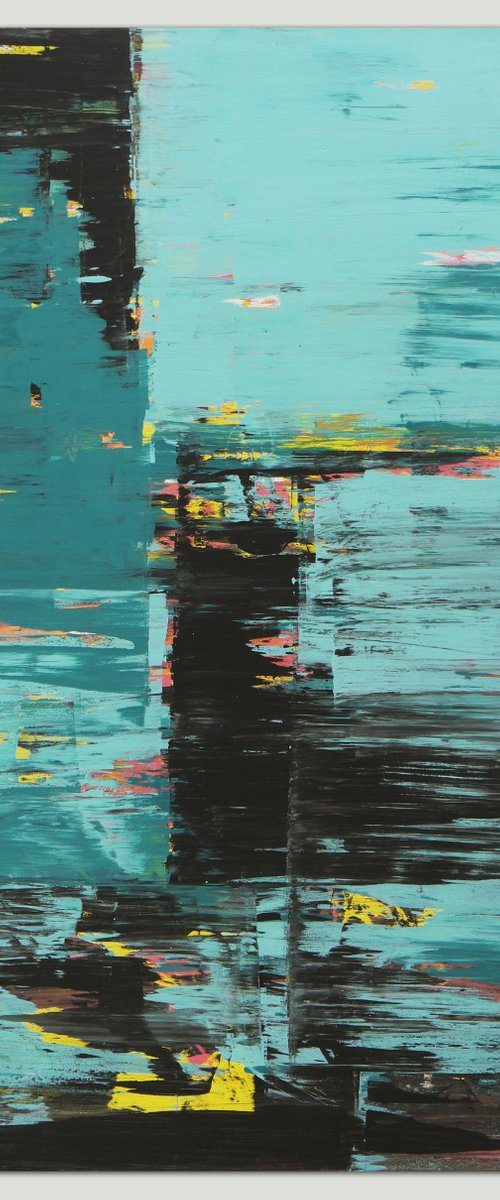 Static Blue and Blue - Abstract Painting - Affordable Art - Ronald Hunter - 10N by Ronald Hunter