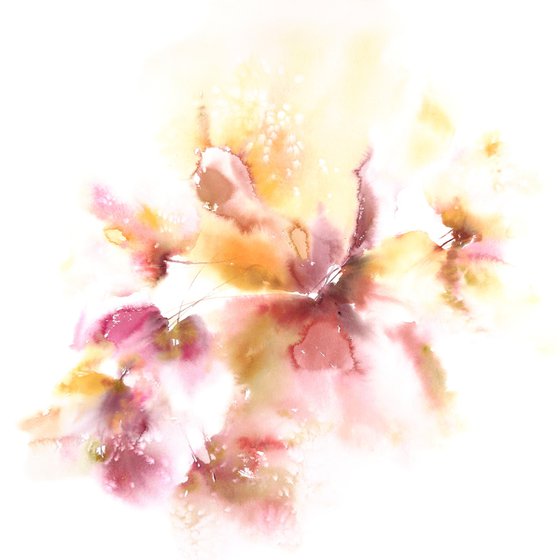 Yellow abstract flowers