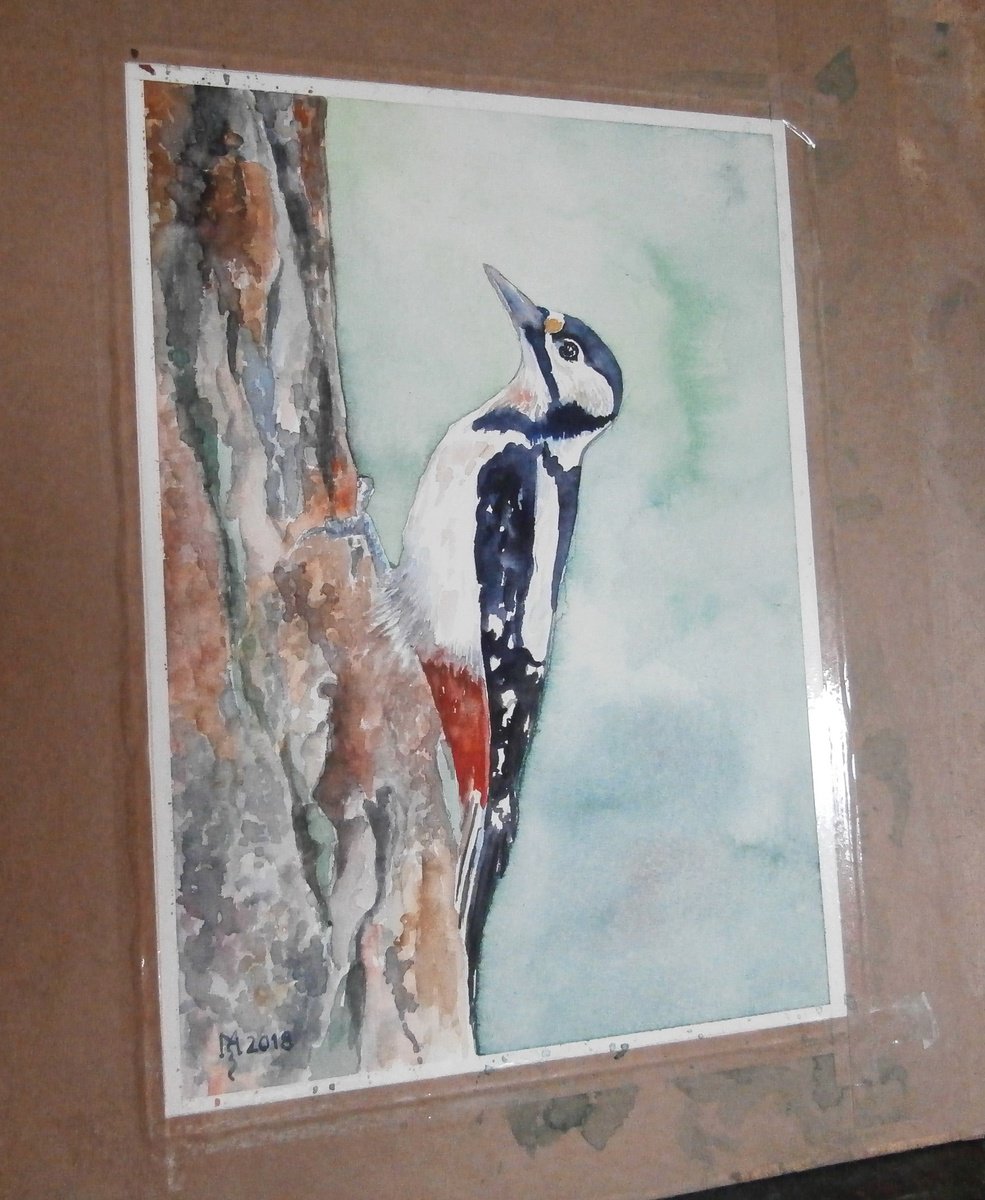 Impressionistic Animal Watercolour By Zoran Mihajlovic Muza, 7 X 11", Search For Food, Original Artwork