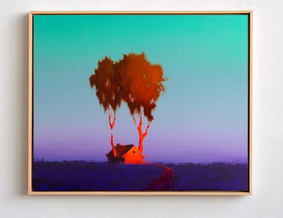 Glowing Trees on Sunset