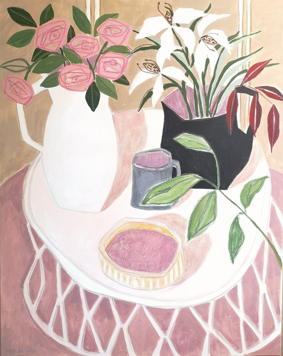 Impressionistic Painting , Summer Table By Marisa Anon, 29 X 36, Artwork For Sale On Artfinder