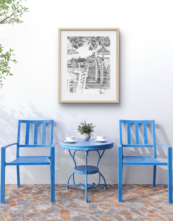 Seaside cafe serenity