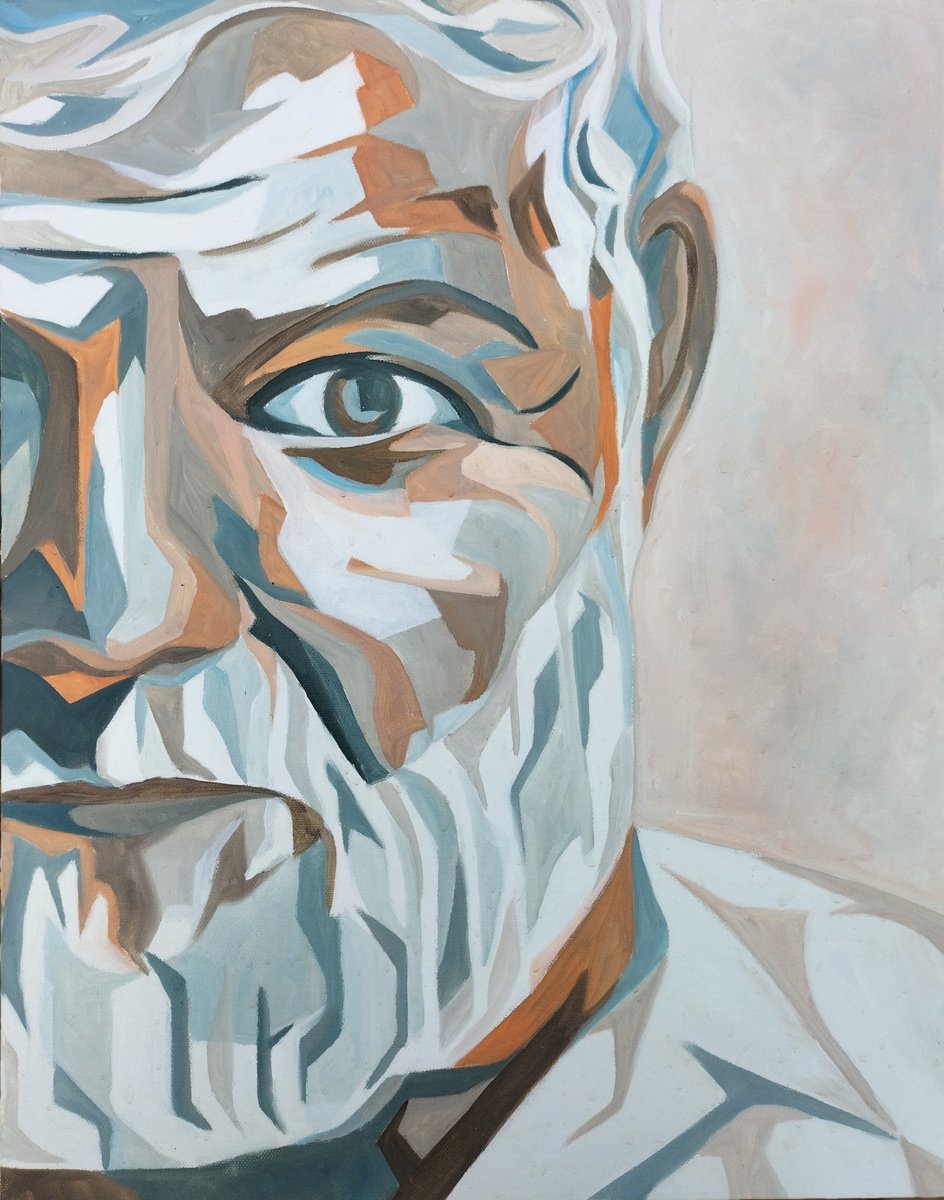 Portrait Oil Painting By Andrew Clayton, 16 X 20, Ernest, Original Artwork