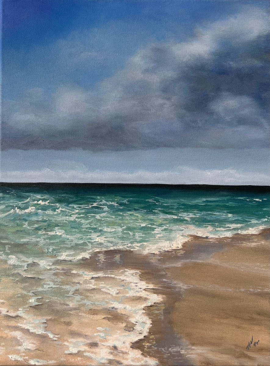 Photorealistic Landscape Oil Painting By Alesia Yeremeyeva, 12 X 16, After-Storm Calm, Original Artwork