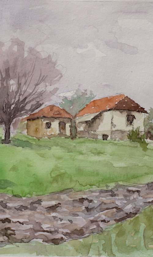 A village yard in the old Balkans by Dejan Trajkovic