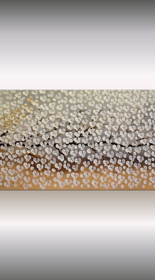 White Dreams - Abstract - Acrylic Painting - Canvas Art - Wall Art - Flower Painting - Ready to Hang by Edelgard Schroer