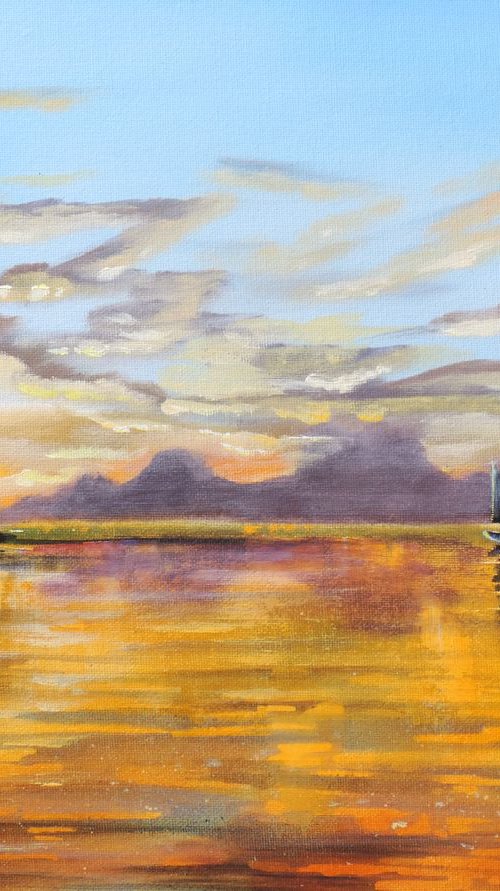 Sunset at sea by Gordon Bruce