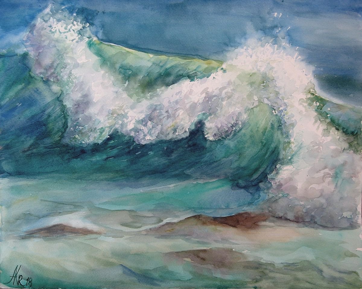 Blue ocean wave by Ann Krasikova