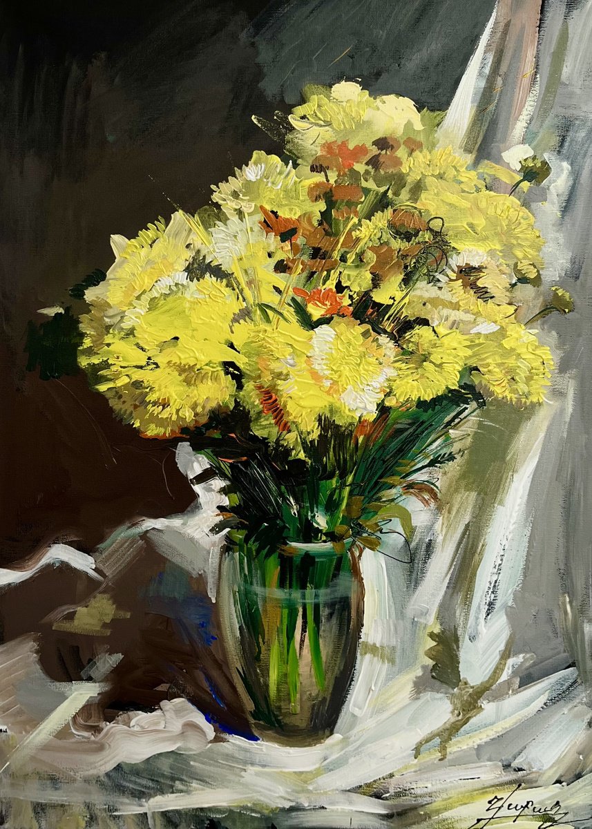 Yellow Bloom By Vahe Bagumyan, 20 X 28, Artwork For Sale On Artfinder