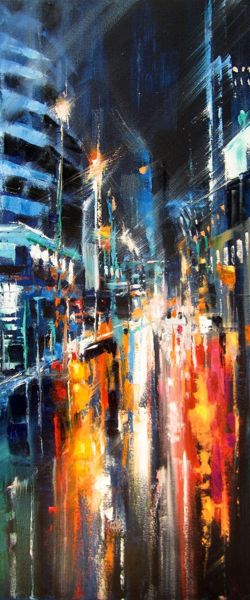 Night street by Aleksandr Neliubin