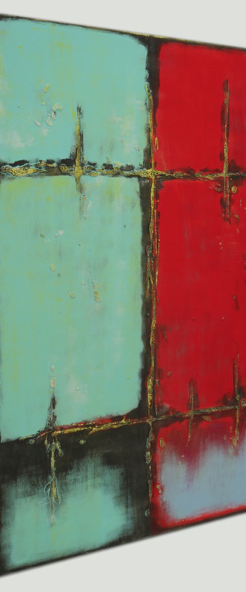 RED over Turquoise by Ronald Hunter