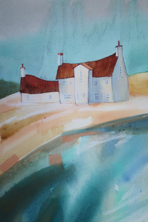 Scottish village - Watercolor landscape