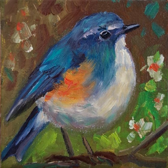 Oil painting "Lovely bird"
