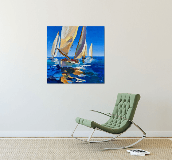 Sailing Blue Reflections