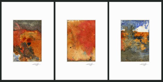 Seeking Spirit Collection 2 - 3 Small Matted paintings by Kathy Morton Stanion