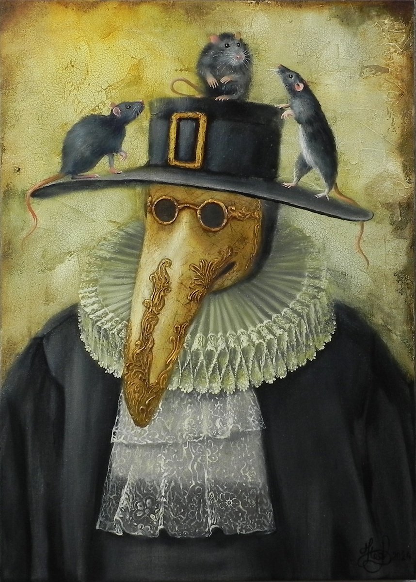 Illustrative Portrait Oil Painting By Yurii Novikov, 20 X 28", "Doctor", Original Artwork