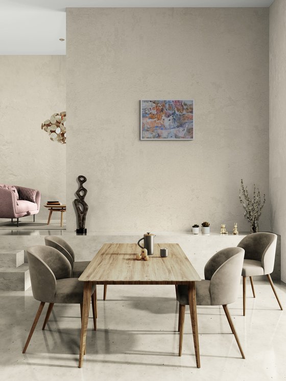 Afterimage. abstract painting, framed