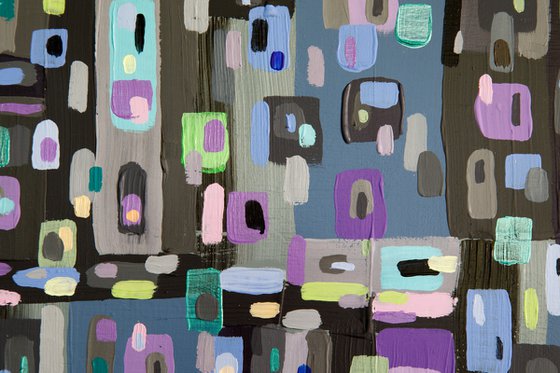 Abstract in Purple, Grey and Green