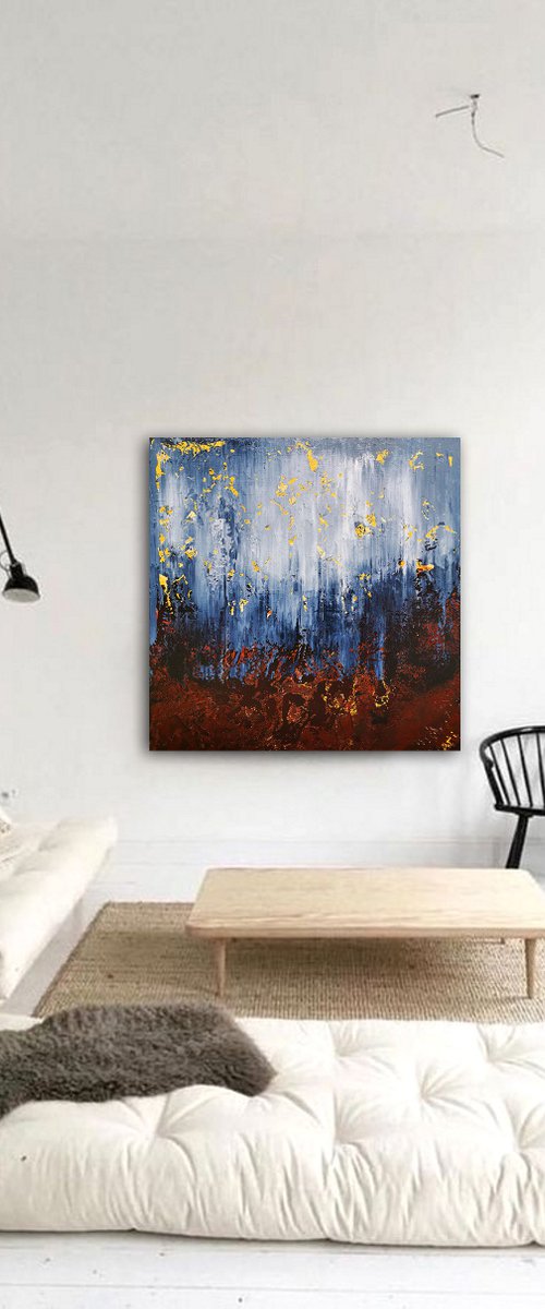 100x100cm. / abstract painting / Abstract 1209 by Alex Senchenko