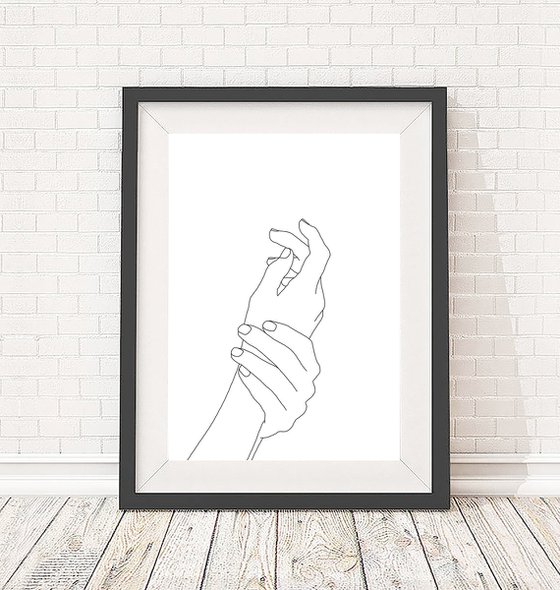 Hands illustration - India - Art print