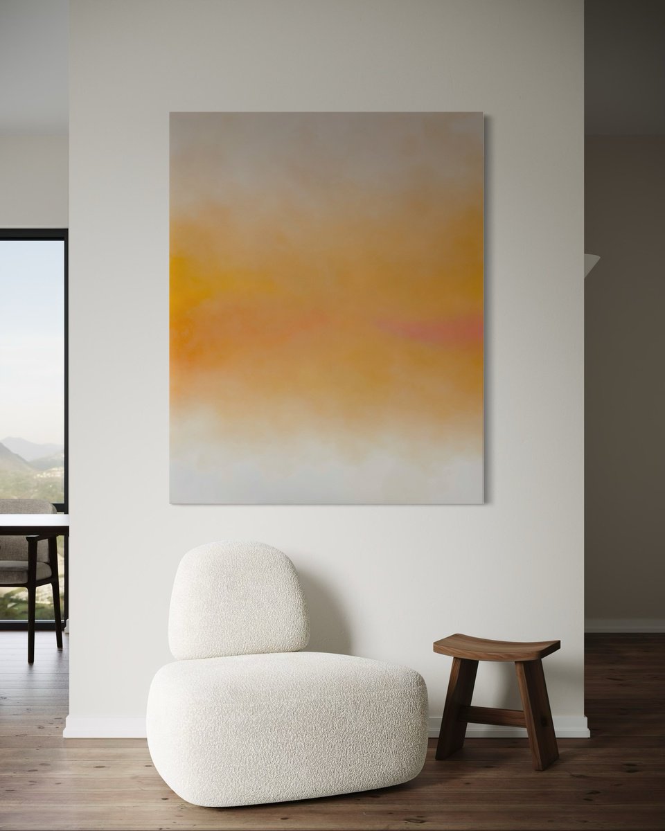 Organic Abstract Acrylic Painting By Viva Hanu, 47 X 59", Dune, Original Artwork