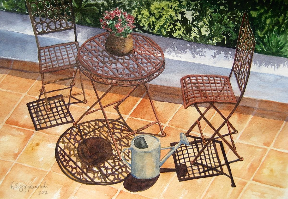 Summer patio by Krystyna Szczepanowski