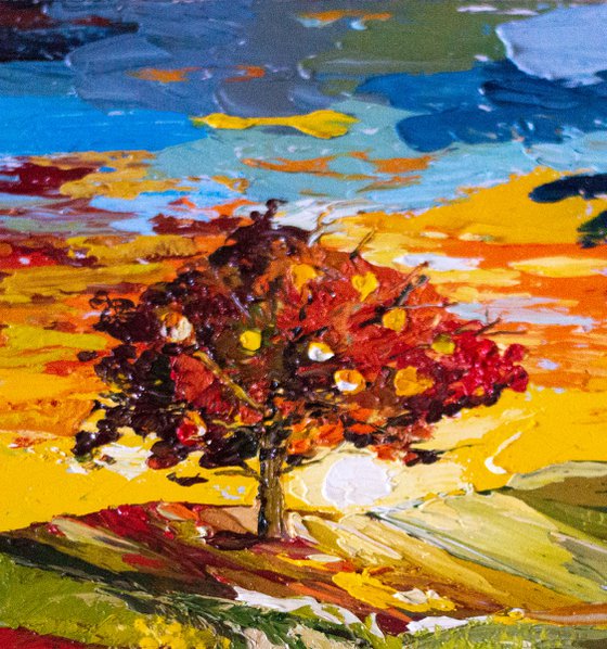 "TREE BY THE ROAD". AUTUMN