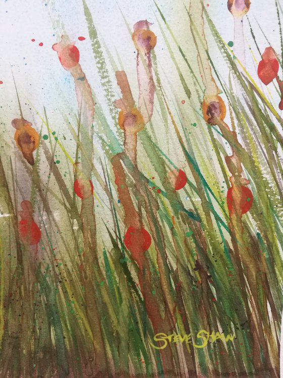 Watercolour Flower Splash Diptych on paper