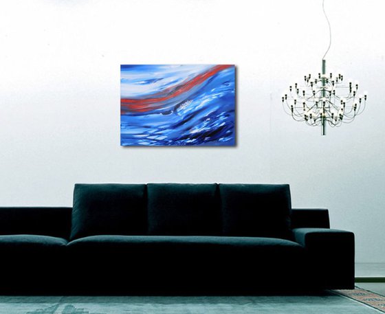 Iced tale - 70x50 cm,  Original abstract painting, oil on canvas