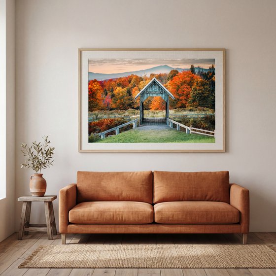 A.M. Foster Bridge in Autumn, 61 x 41