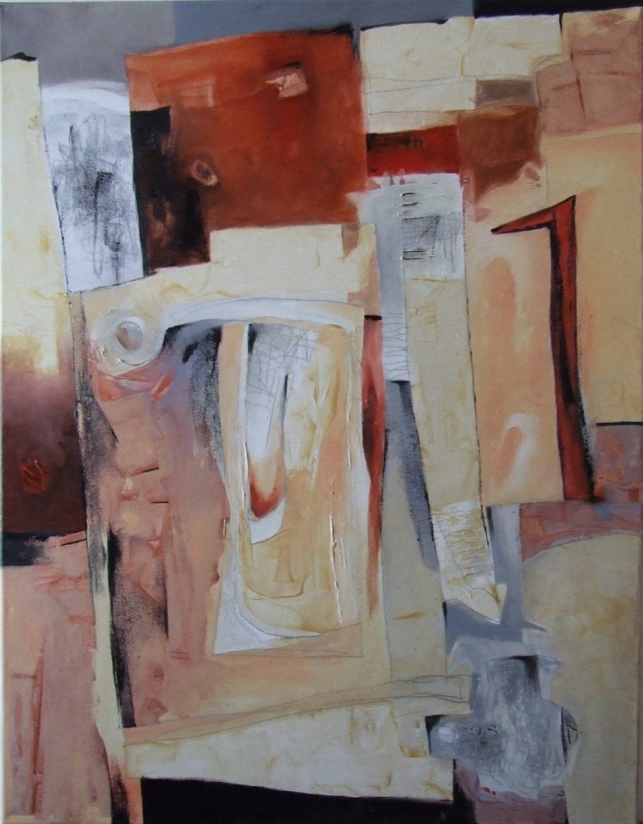 Abstract Oil Painting By Csaba Csendes, 23 X 30, Az S?rszem, Original Artwork