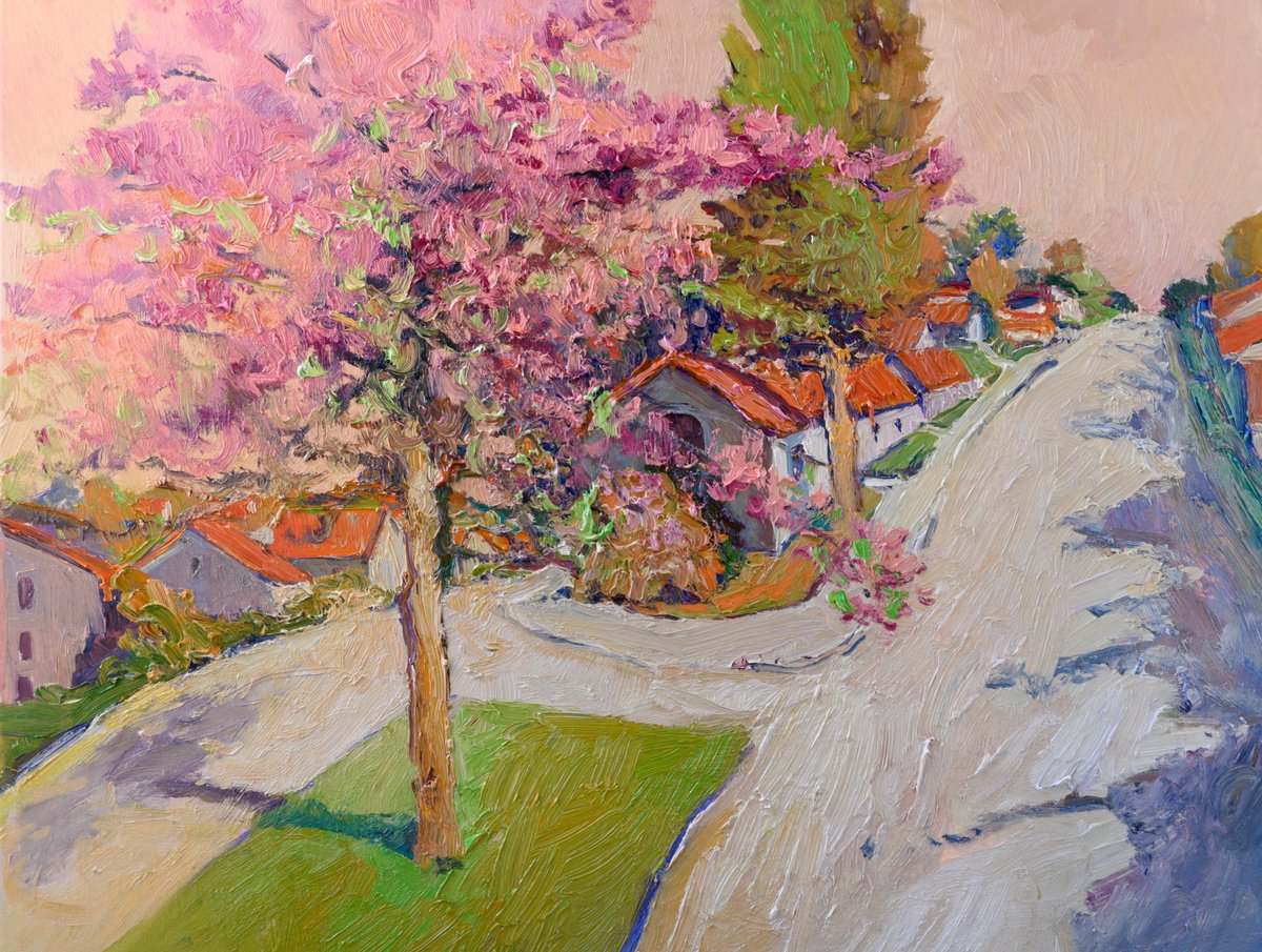 Blooming Pink Tree By Suren Nersisyan, 28 X 22, Artwork For Sale On Artfinder