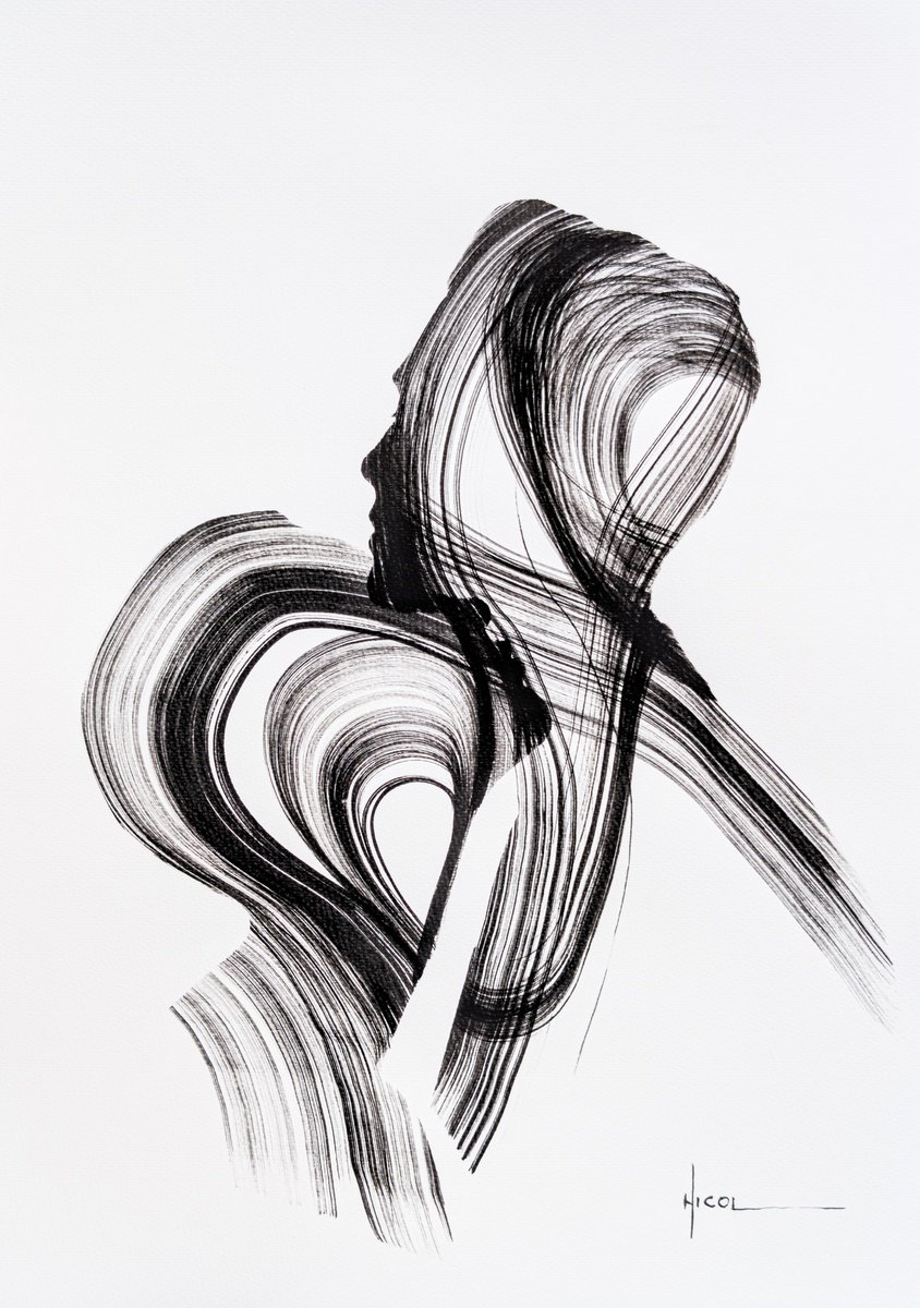 Expressive Ink Drawing , Silent Currents By Nicol Vacaru, 15 X 22, Artwork For Sale On Artfinder