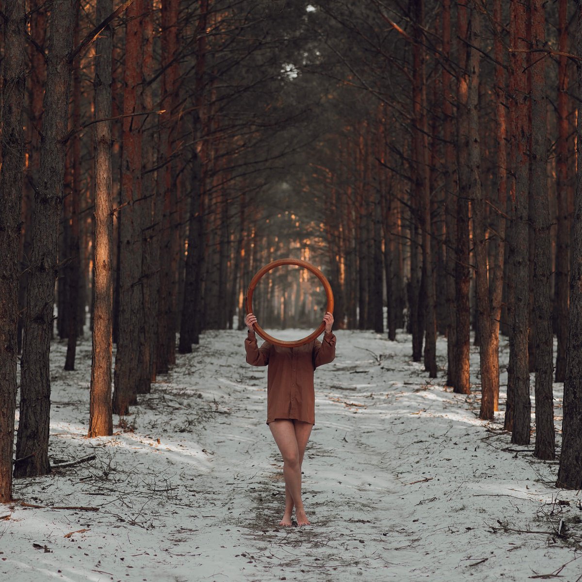 Surrealistic Portrait Photograph By Kachna Lipa, 28 X 28", Behind Iii, Original Artwork