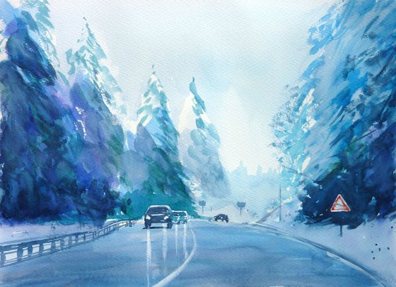 Winter Drive through Switzerland