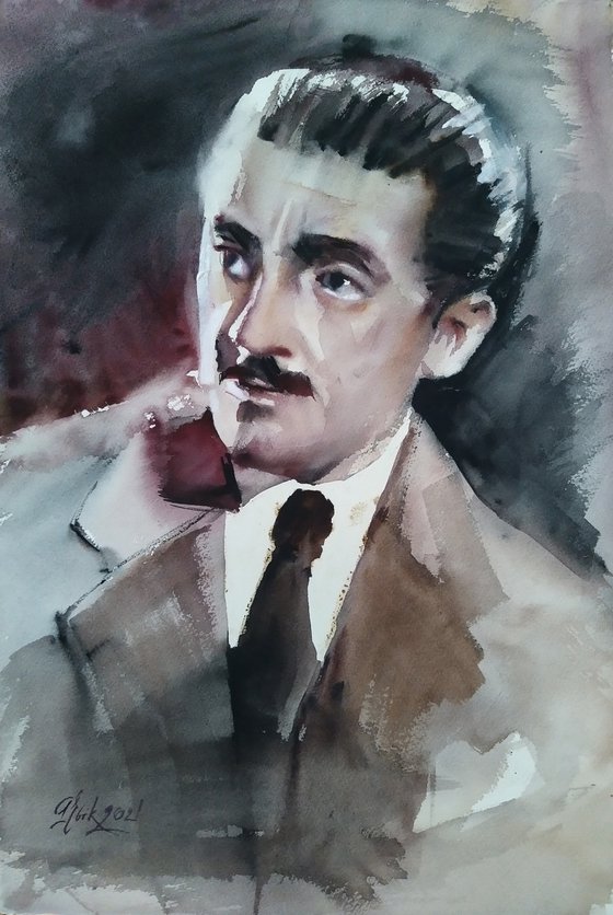 Famous musician portrait: Rodolfo Biagi (tango)