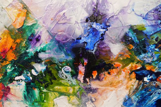 Mini Bouquet 160cm x 60cm Textured Abstract Art