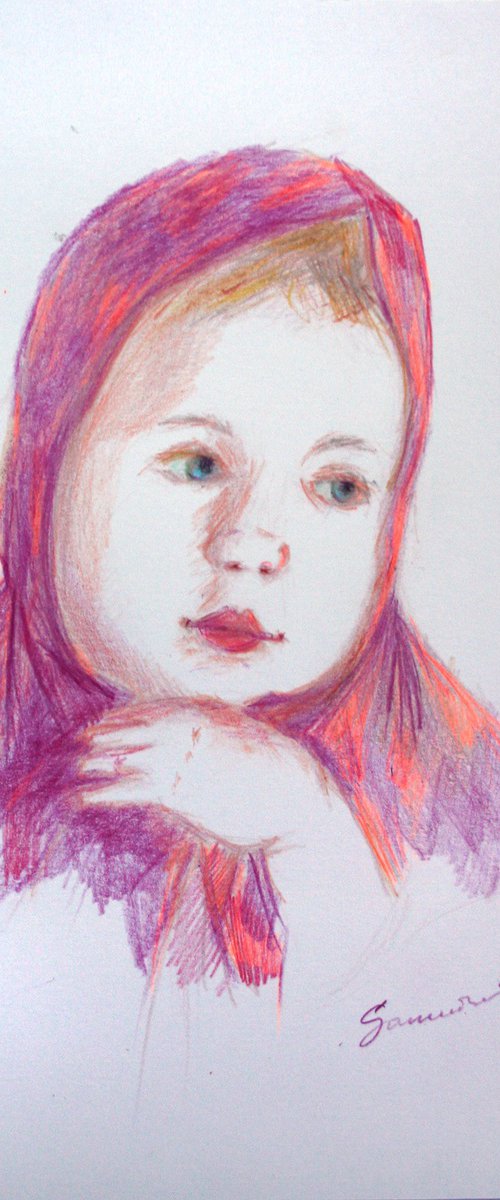 Baby Bella..,  SKETCH / ORIGINAL DRAWING by Salana Art Gallery