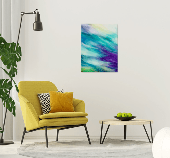 Fluidity in Turquoise and Violet - Metal Print Limited Edition