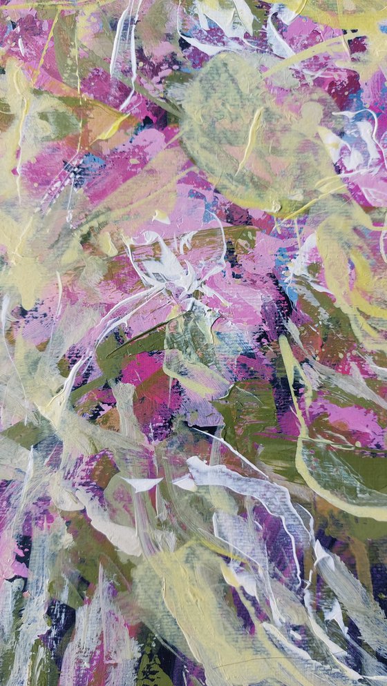 Abstract Floral Triptych on Paper