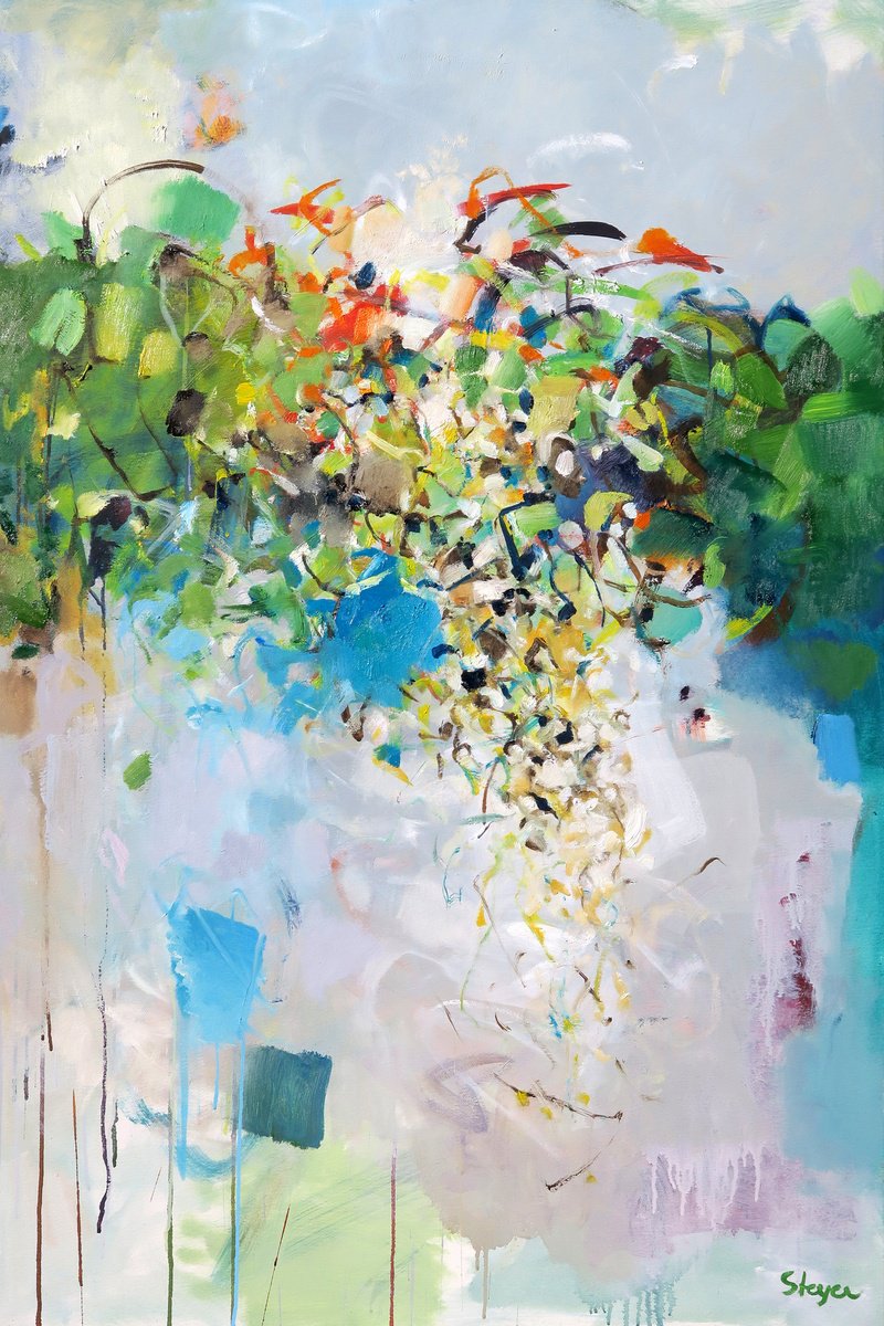 Expressive Abstract Oil Painting By Thomas Steyer, 31 X 47", Rend Asunder, Original Artwork