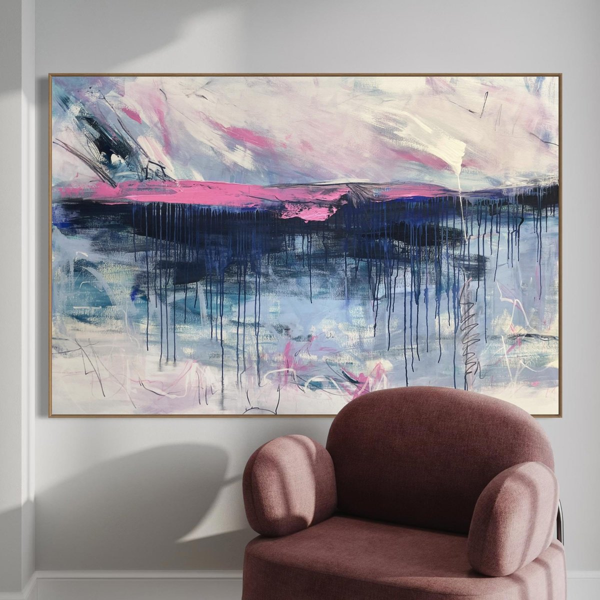 Abstract Acrylic Painting By Cheryl Harrison, 59 X 39, Essence, Original Artwork