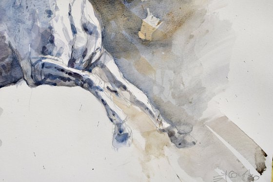 Running white  horse 5(70x50)