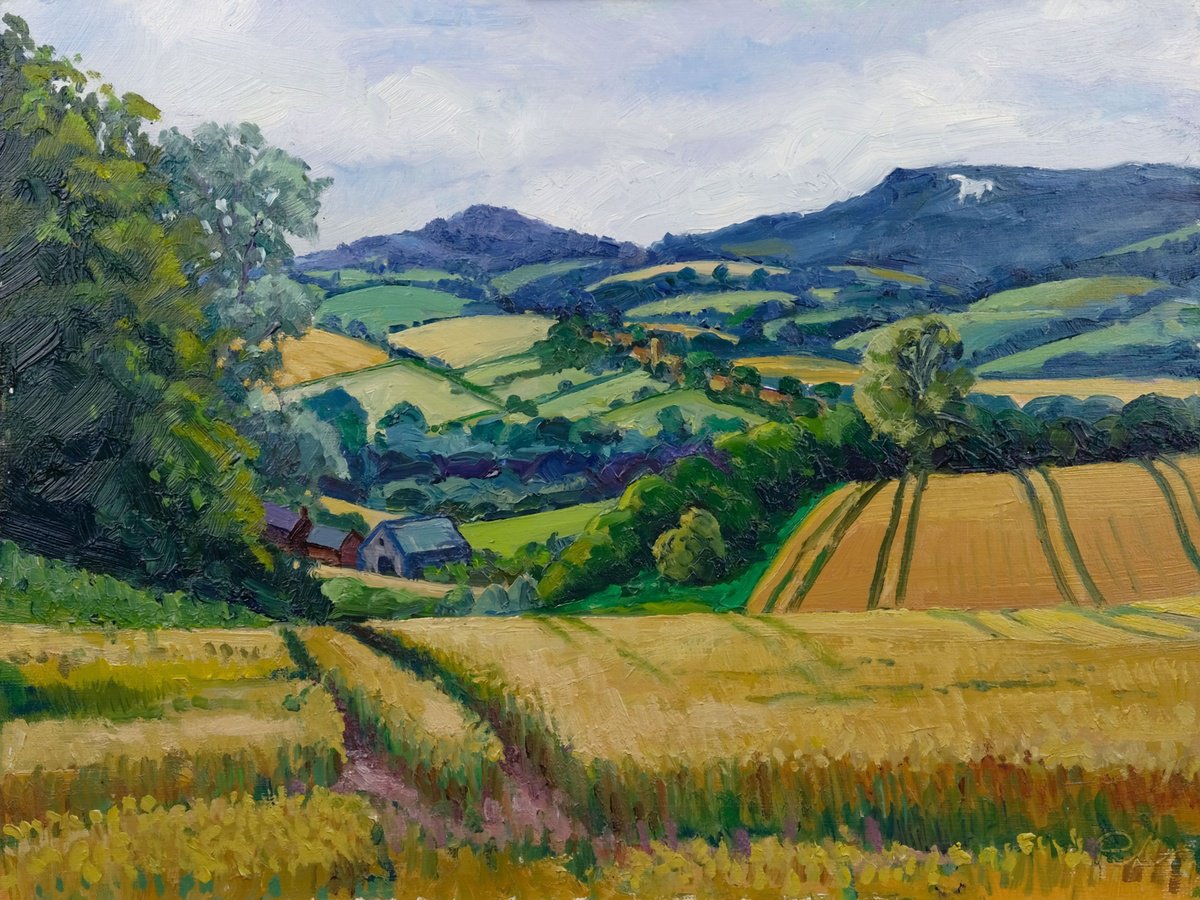 Expressive Landscape Oil Painting By Jeff Parker, 16 X 12, Towards Coxwold, Original Artwork