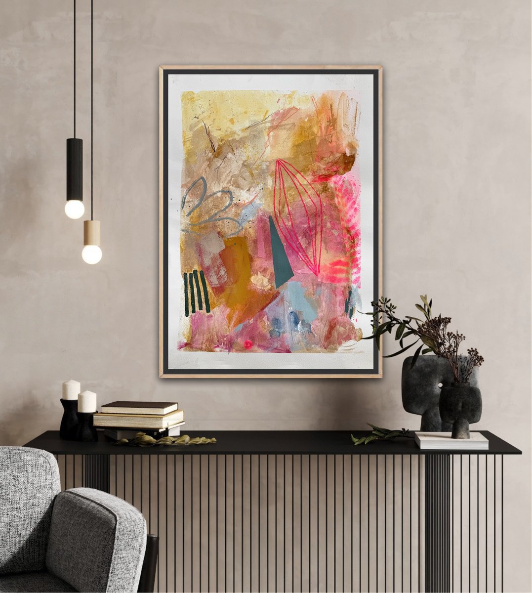 Abstract Acrylic Painting By Tanya Lytko, 22 X 30", - Whisper Of Warmth - ?, Original Artwork